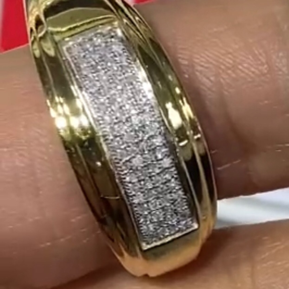 MEN ROUND DIAMOND WEDDING BAND RING 1/5 CTTW - Picture 2 of 3